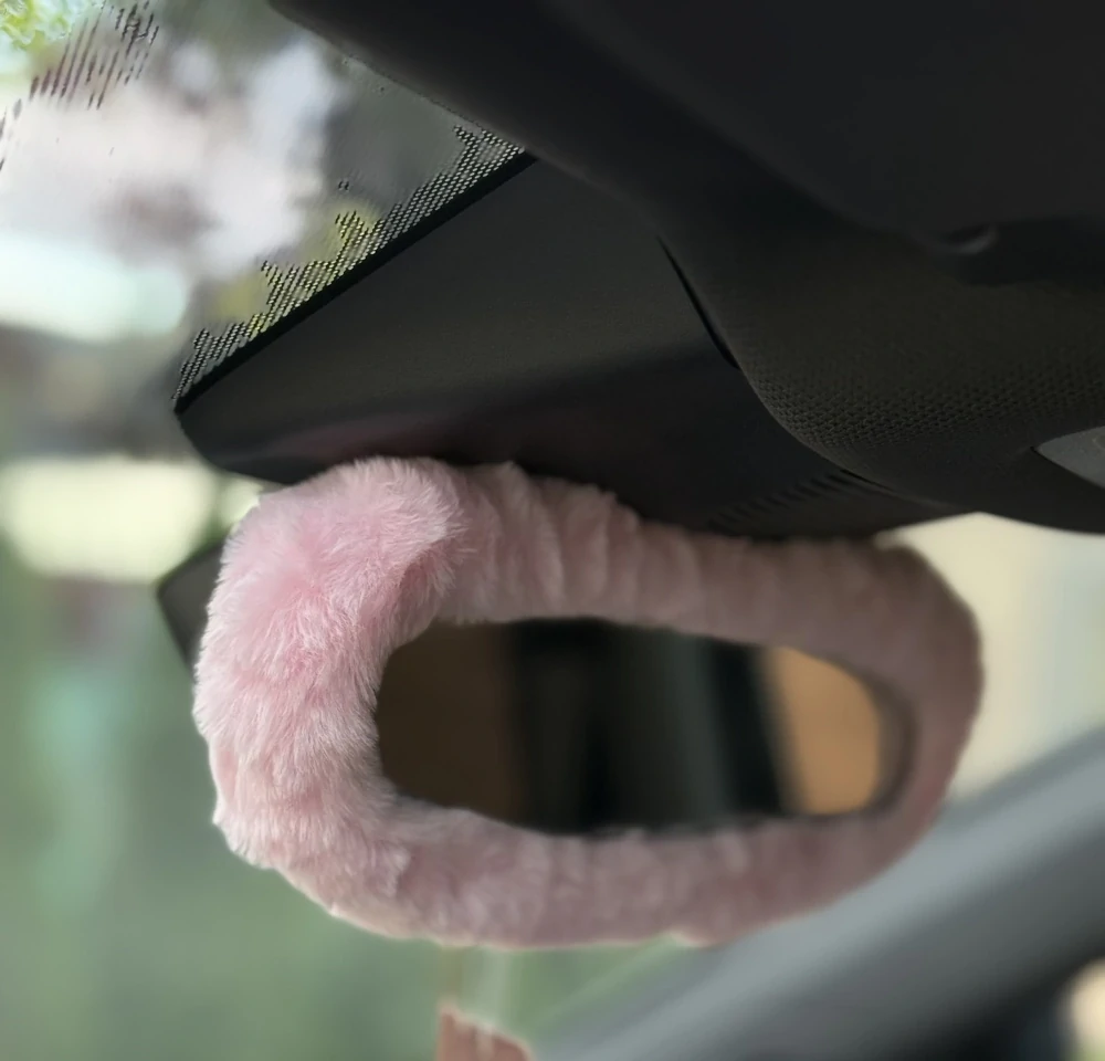 Huňatý obal na zrcátko Pink