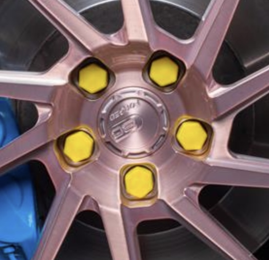 Silikonové krytky šroubů kol 17 mm sada 20 ks ŽLUTÁ