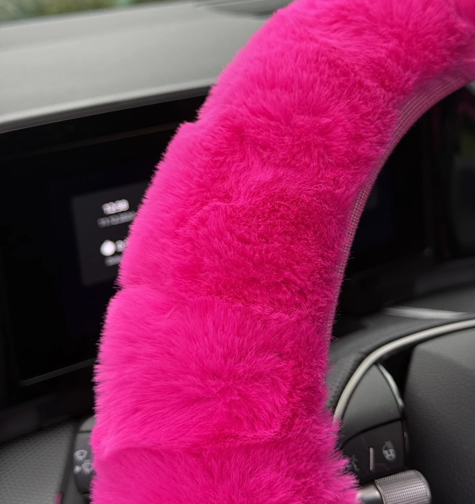 Huňatý potah na volant Neon Pink