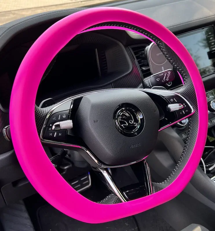 Silikonový potah na volant GARO neon pink