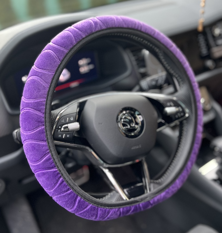 Semišový potah na volant Purple