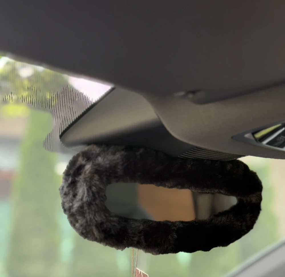 Huňatý obal na zrcátko Black