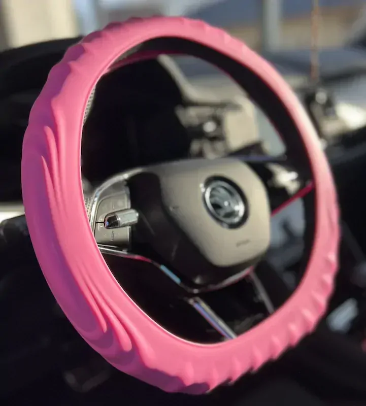 Silikonový potah na volant GARO s vroubky Baby Pink