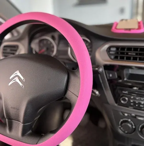 Silikonový potah na volant GARO růžový