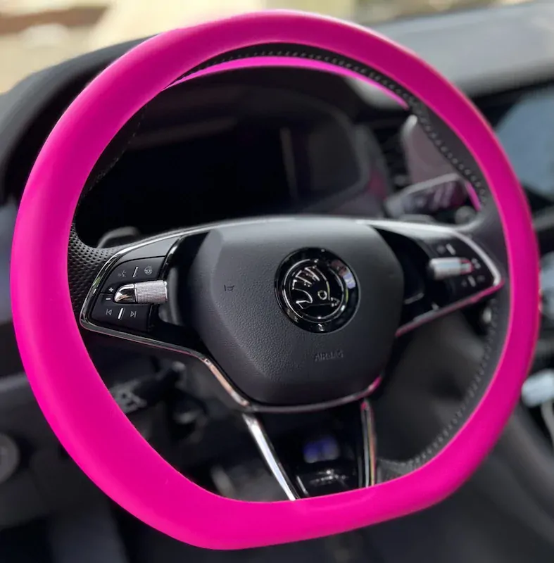 Silikonový potah na volant GARO neon pink
